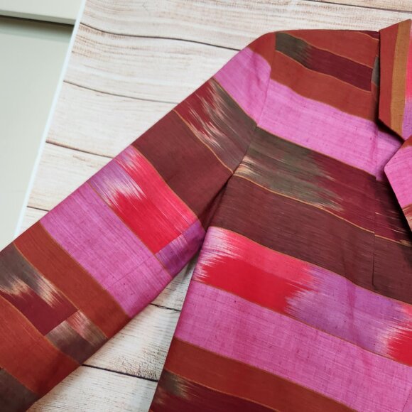 VTG Maurizio Ramini Blazer Jacket Womens Size M Aztec One Button Padded Shoulder - Picture 3 of 14